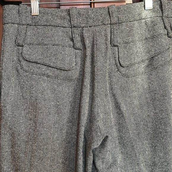 Y2K Medium Rise Wide Leg Wool Herringbone Pants 8 - Picture 3 of 12